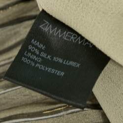 Pre Owned Zimmermann Green Lurex Striped Chiffon Cut-Out Back Jumpsuit S