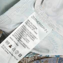 Pre Owned Zimmermann Multicolor Printed Silk Chiffon Belted Shirtdress L