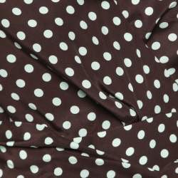 Pre Owned Zimmermann Brown Polka Dotted Crepe De Chine Wrap Top L