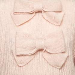Pre Owned Zimmermann Blush Pink Mohair Knit Bow Detail Turtle Neck Sweater S