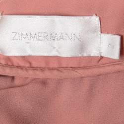 Pre Owned فستان  زيمرمان لوفيلورن بيبي دول شيفون بطبعة زهور وردي مقاس صغير - سمول