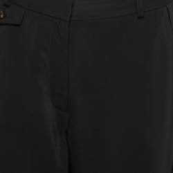 Pre Owned Zimmermann Black Crepe Velvet Trim Detail Tapered Trousers M