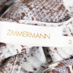 Pre Owned Zimmermann Brown & Blue Snake Print Silk Blouse M
