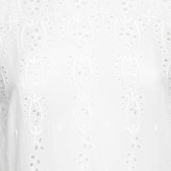 Pre Owned فستان زيمرمان إيليت قطن مطرز أبيض بحافة مموجه مقاس كبير