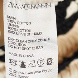 Pre Owned Zimmermann Monochrome Crochet Cotton Knit Anneke Tiered Skirt XS