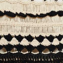 Pre Owned Zimmermann Monochrome Crochet Cotton Knit Anneke Tiered Skirt XS