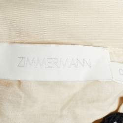 Pre Owned Zimmermann Monochrome Crochet Cotton Knit Anneke Tiered Skirt XS