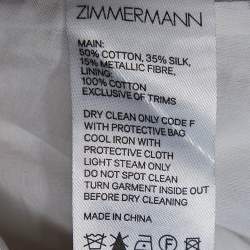 Pre Owned فستان ميني زيمرمان سوبر أيت مزركش ورد أصفر أكمام بالون مقاس متوسط - ميديوم