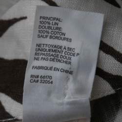 Pre Owned Zimmermann Ivory Fiesta Zebra Print Linen Midi Wrap Skirt S