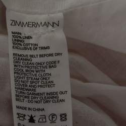 مملوكة مسبقًا فستان ميني زيمرمان بوستكارد سبليسيد كتان مزخرف مورد متعدد الألوان مقاس متوسط (ميديوم)