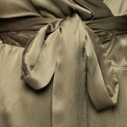 مملوكة مسبقًا فستان زيمرمان حرير أخضر زيتوني حافة غير متماثلة منفوش ملتف مقاس كبير (لارج)