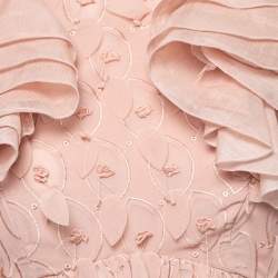 مملوكة مسبقًا فستان ميني زيمرمان دانسر كتان وشيفون وردي حافة مهدبة مقاس صغير (سمول)