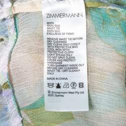 Pre Owned Zimmermann Multicolor Floral Print Silk Ruffled Mini Dress L