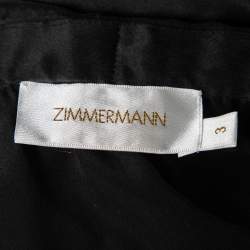 مملوكة مسبقًا Zimmermann Black Silk Ruffled Off-Shoulder Belted Dress L