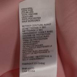 Pre Owned Zimmermann Pink Floral Printed Silk Chiffon Ruffle Trimmed Belted Jumpsuit L