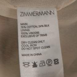 مملوكة مسبقًا Zimmermann Beige Floral Print Silk Ruffled Jumpsuit L