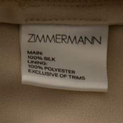 Pre Owned Zimmermann Light Yellow Floral Print Silk Ruffled Off-Shoulder Jumpsuit L