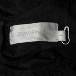 Pre Owned Zimmermann Black Lace Panel Eyelet Cotton Maxi Dress M