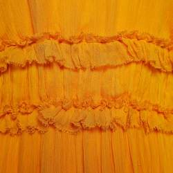 Pre Owned Zimmermann Yellow Silk Chiffon Frilled Halterneck Dress S