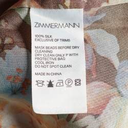 Pre Owned Zimmermann Brown Printed Silk Belted Zinnia Dress M