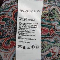 مملوكة مسبقًا Zimmermann Multicolor Printed Silk Chiffon Belted Dress L