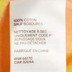 Pre Owned Zimmermann Yellow Striped Cotton Applique Detail Oversized Shirt XL