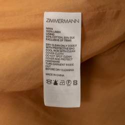 Zimmermann Orange Floral Printed Linen Lace-Up Mini Skirt L