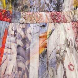 Pre Owned Zimmermann Multicolor Botanica Print Linen Silk Halter Gown S