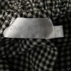 Zimmermann Black Checkered Patterned Linen Belted Mini Dress L