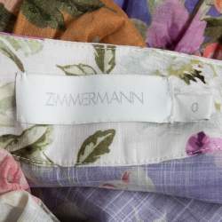 Pre Owned Zimmermann Multicolor Floral Printed Maxi Wrap Dress S