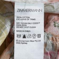 Pre Owned Zimmermann Multicolor Floral Printed Maxi Wrap Dress S