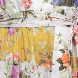 Pre Owned Zimmermann Multicolor Floral Printed Maxi Wrap Dress S