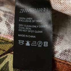 Pre Owned Zimmermann Multicolor Floral Printed Linen Bustier Mini Dress L