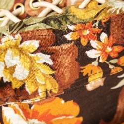 Pre Owned Zimmermann Multicolor Floral Printed Linen Bustier Mini Dress L