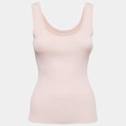 Pre Owned Zimmermann Pink Rib Knit Anneke Tank Top M