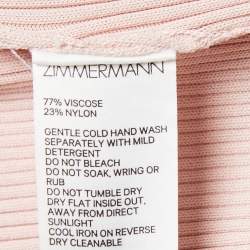Pre Owned Zimmermann Pink Rib Knit Anneke Tank Top M