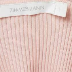 Pre Owned Zimmermann Pink Rib Knit Anneke Tank Top M