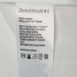 Pre Owned Zimmermann White Ramie Pocket-Detail Short-Sleeve Shirt L