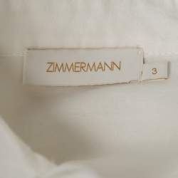 Pre Owned Zimmermann White Ramie Pocket-Detail Short-Sleeve Shirt L