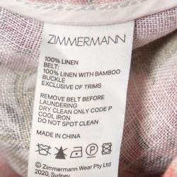 Pre Owned Zimmermann Multicolor Floral Printed Linen Belted Jumpsuit L