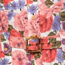 Pre Owned Zimmermann Multicolor Floral Printed Linen Belted Jumpsuit L