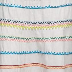 Zimmermann White Linen Blend Embroidered Laelia Skirt L