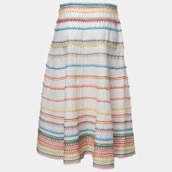 Zimmermann White Linen Blend Embroidered Laelia Skirt L