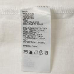 Zimmermann White Ramie Button Front Blouse S