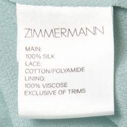 Pre Owned Zimmermann Pale Blue Striped Silk Whitewave Veil Mini Dress M
