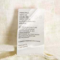 Pre Owned Zimmermann Yellow Floral Printed Linen Belted Wide Leg Trousers M