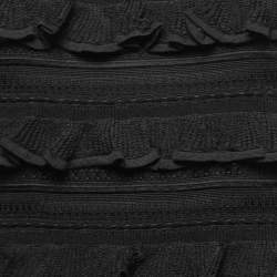Zimmermann Black Knit Tiered Ruffle Sleeveless Maxi Dress L