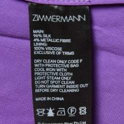 Zimmermann Purple Printed Silk Midi Skirt S