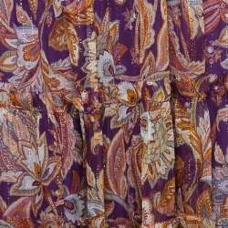 Zimmermann Purple Printed Silk Midi Skirt S