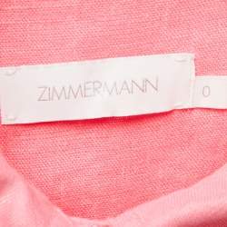 Zimmermann Pink Linen Belted Shirt Dress S